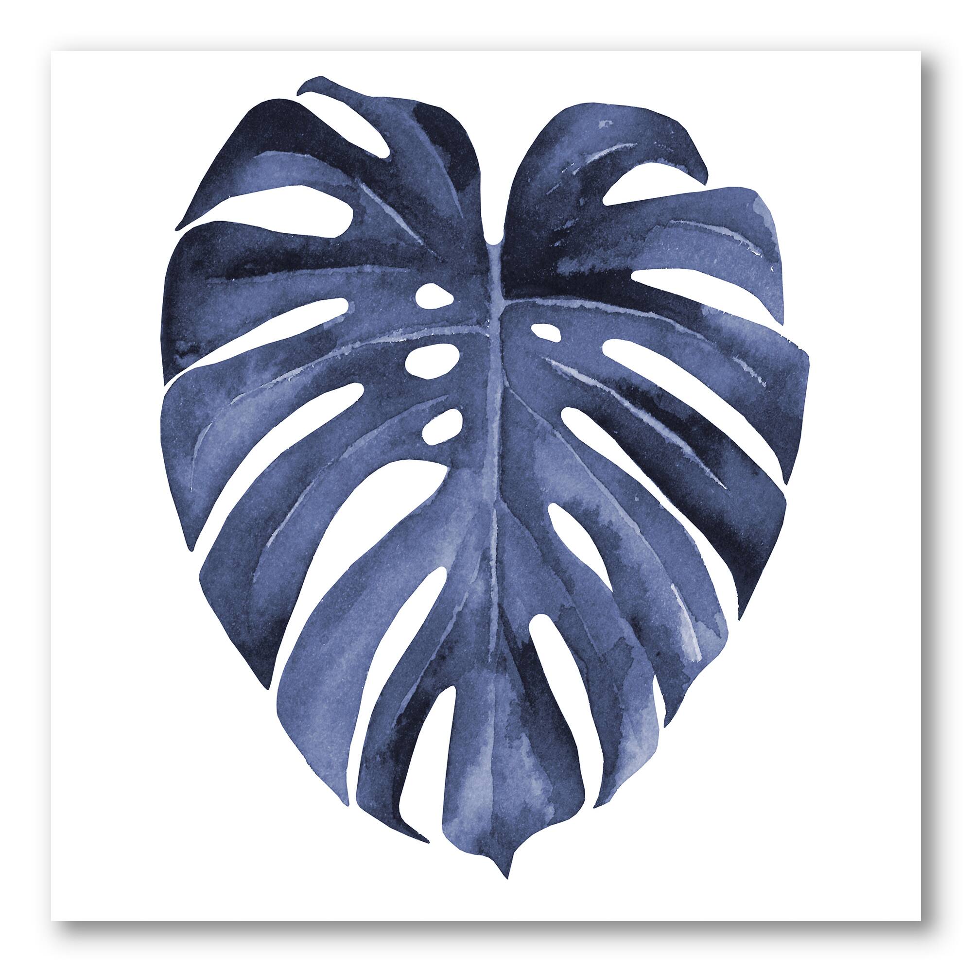 Designart - Tropical Blue Watercolour Leaves III